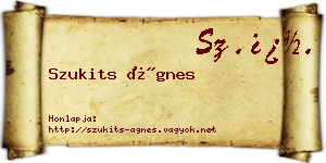 Szukits Ágnes névjegykártya